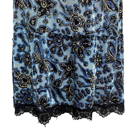 Vintage 90's Mark Singer Blue & Gold Slinky Lace Skirt Grunge Boho Burnout - Picture 13 of 16